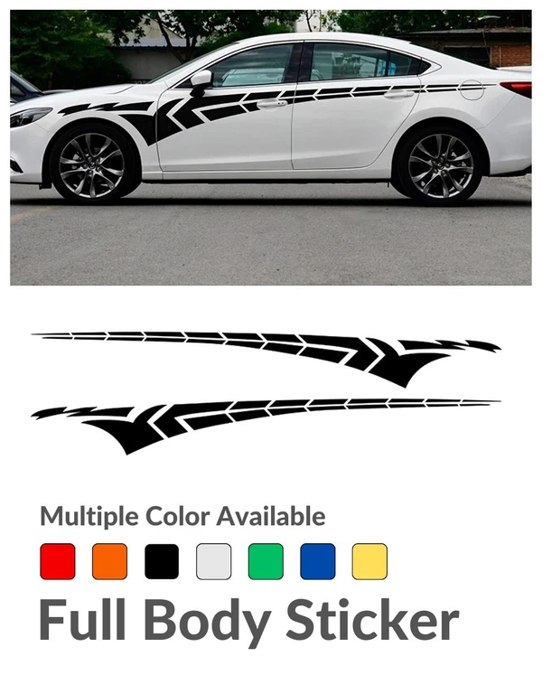 Full Body Car Creative Vinyl Radium Sticker | Car Sticker - Black